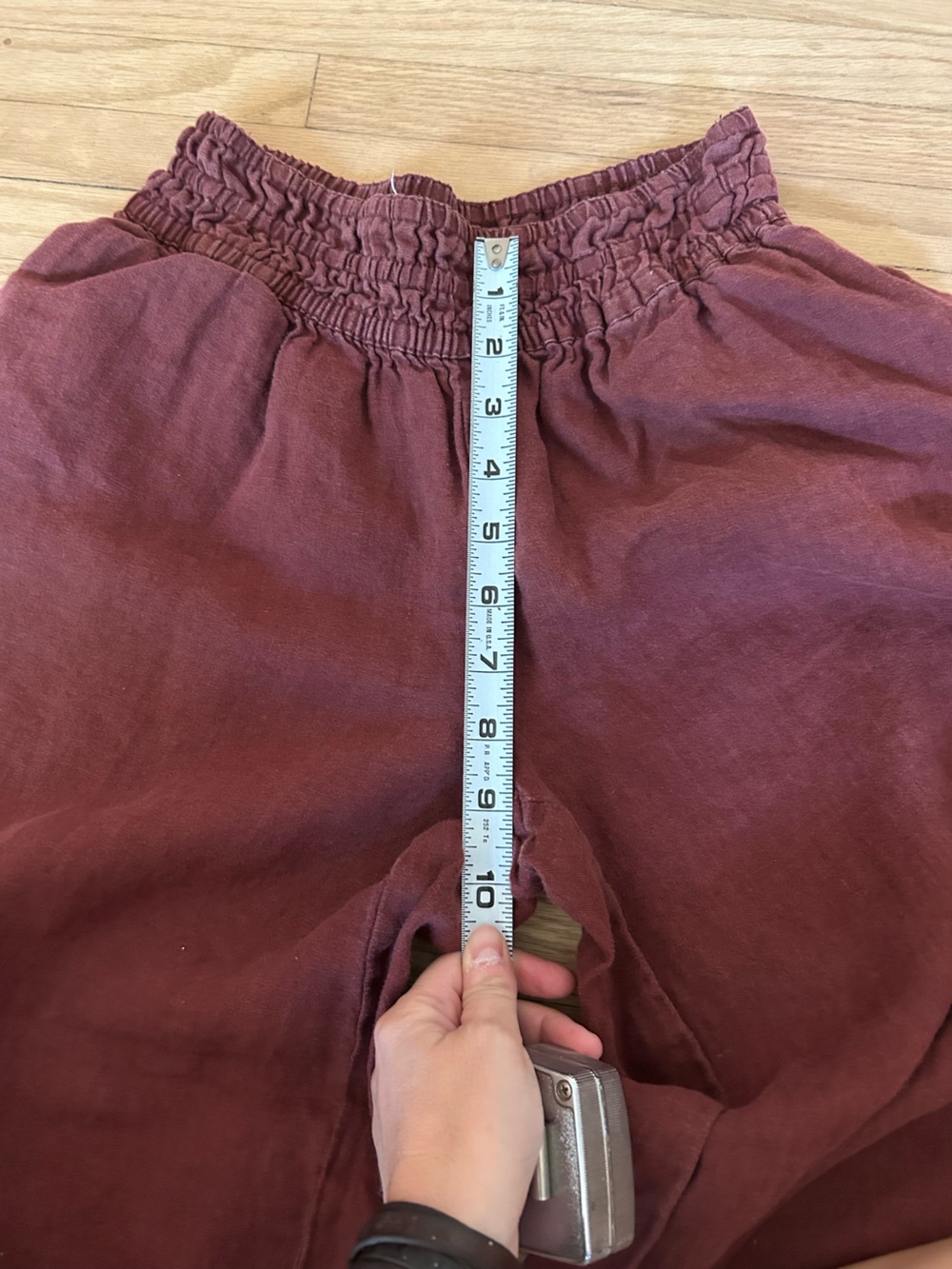 Anthropologie Wide-Leg Linen Blend Pants in Plum - Picture 6 of 7